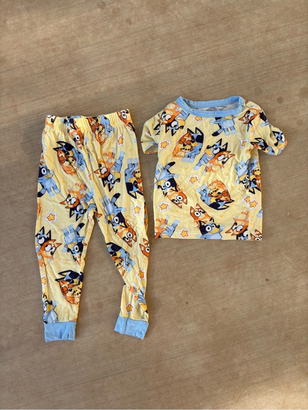 Bluey 3T Toddler Modal Pajama Set - Yellow & Light Blue
